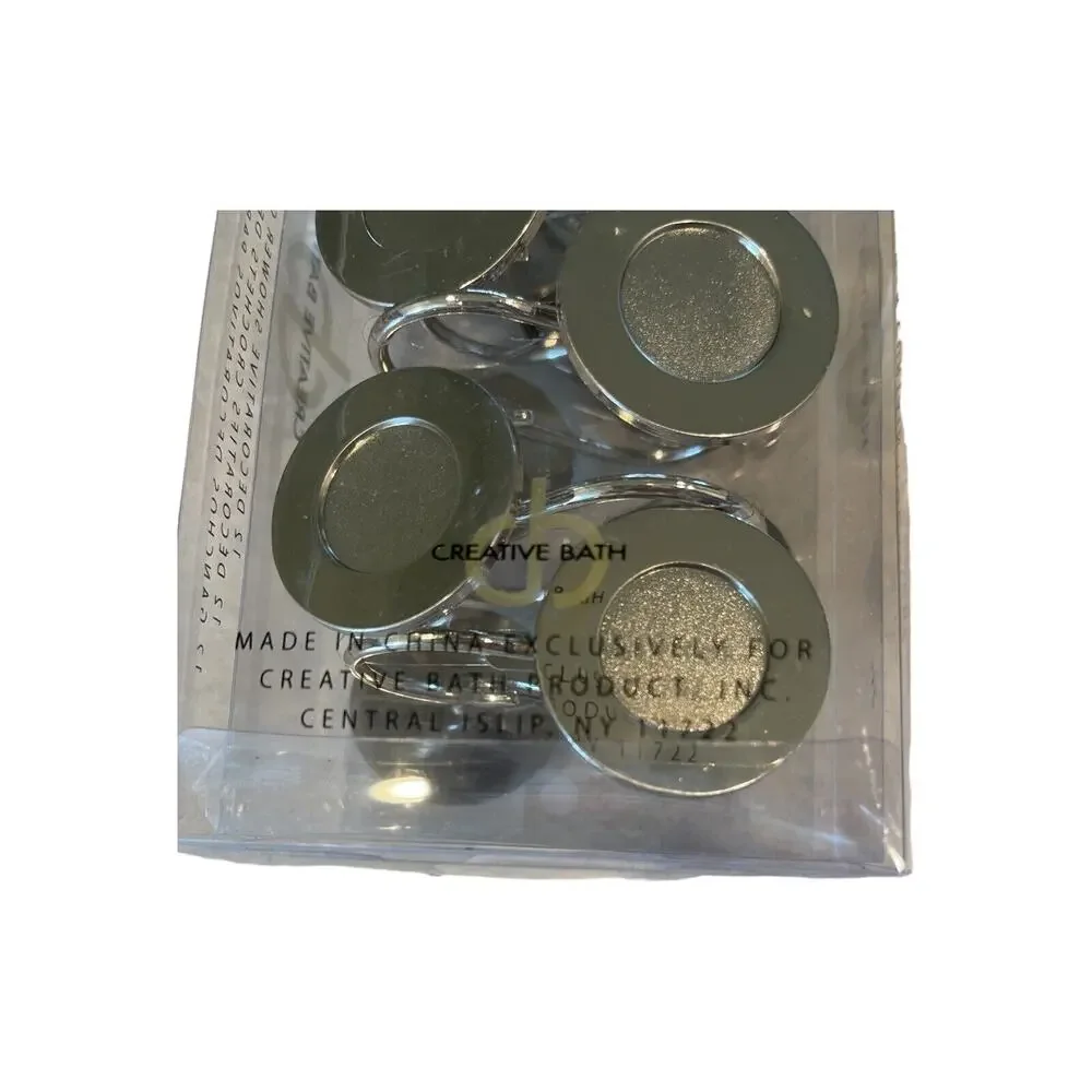 Shower Curtain Hooks by Creative Bath Products Dot Swirl Nickel 12 Ct DSW83
